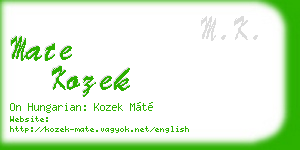 mate kozek business card